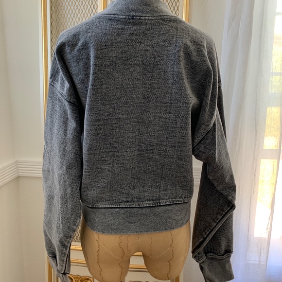 COPY - TALENTLESS WOMEN'S MOCK CREWNECK SWEATSHIRT- ACID WASH BLACK - Picture 5 of 12